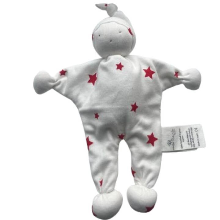 Baby Comforter Sleeping Lovey Organic Cotton White Red Stars for wholesale by Best Years Ltd