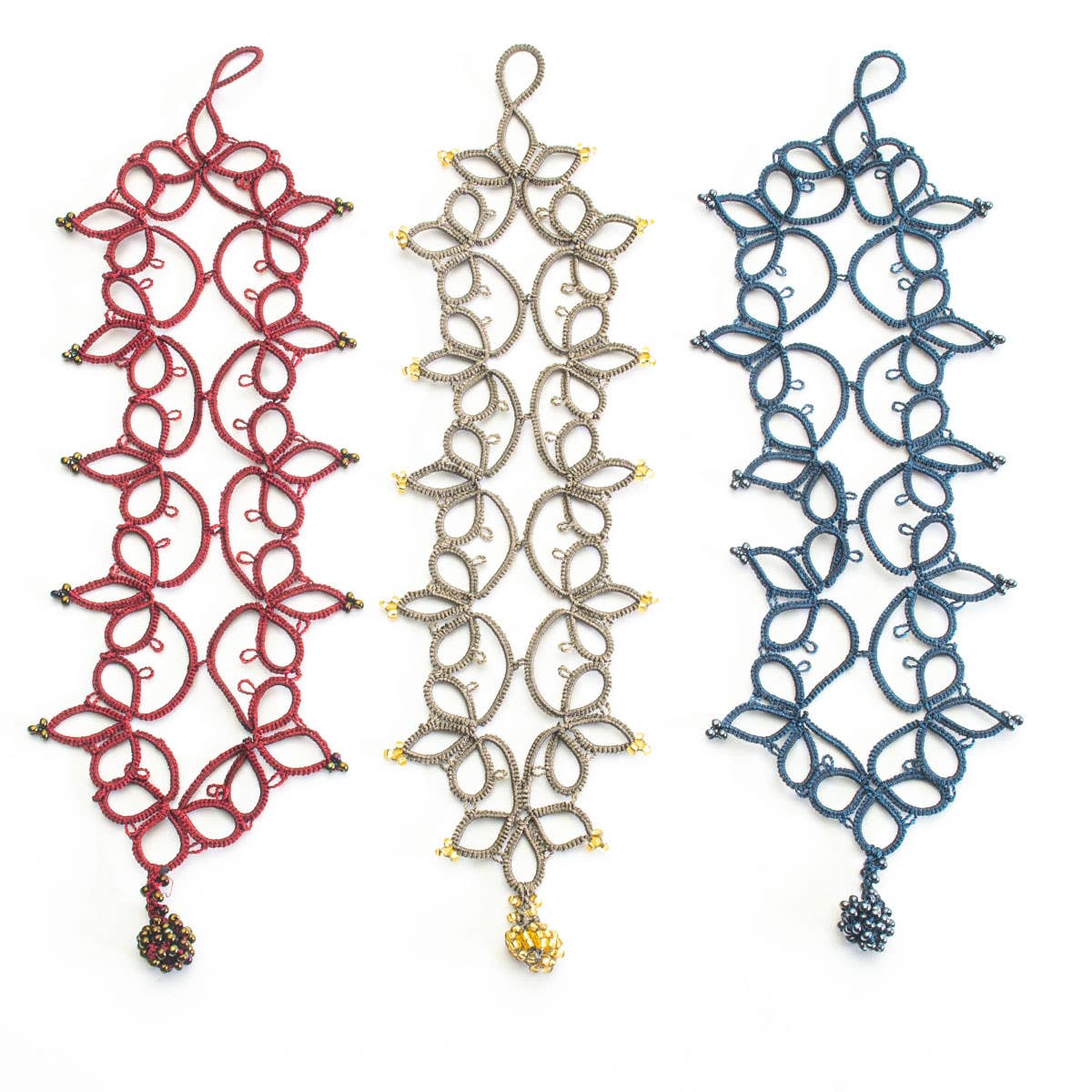 Silk Wool and Bijoux – Großhandel Armreif – „Gardenia“ Silk Tatted Armband7