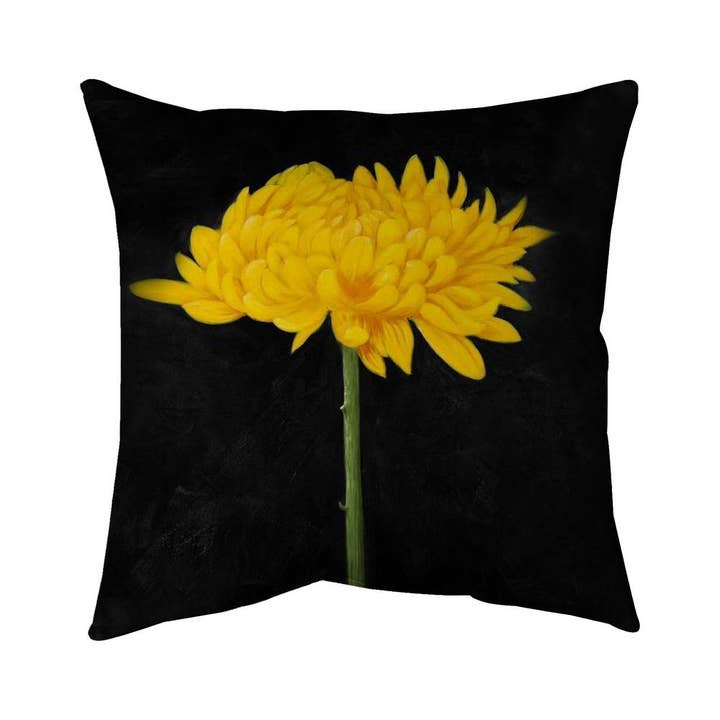 Chrysanthemum Bloem Geel Kussen | Botanisch Slaapkamerdecor voor wholesale door BEGIN HOME DECOR