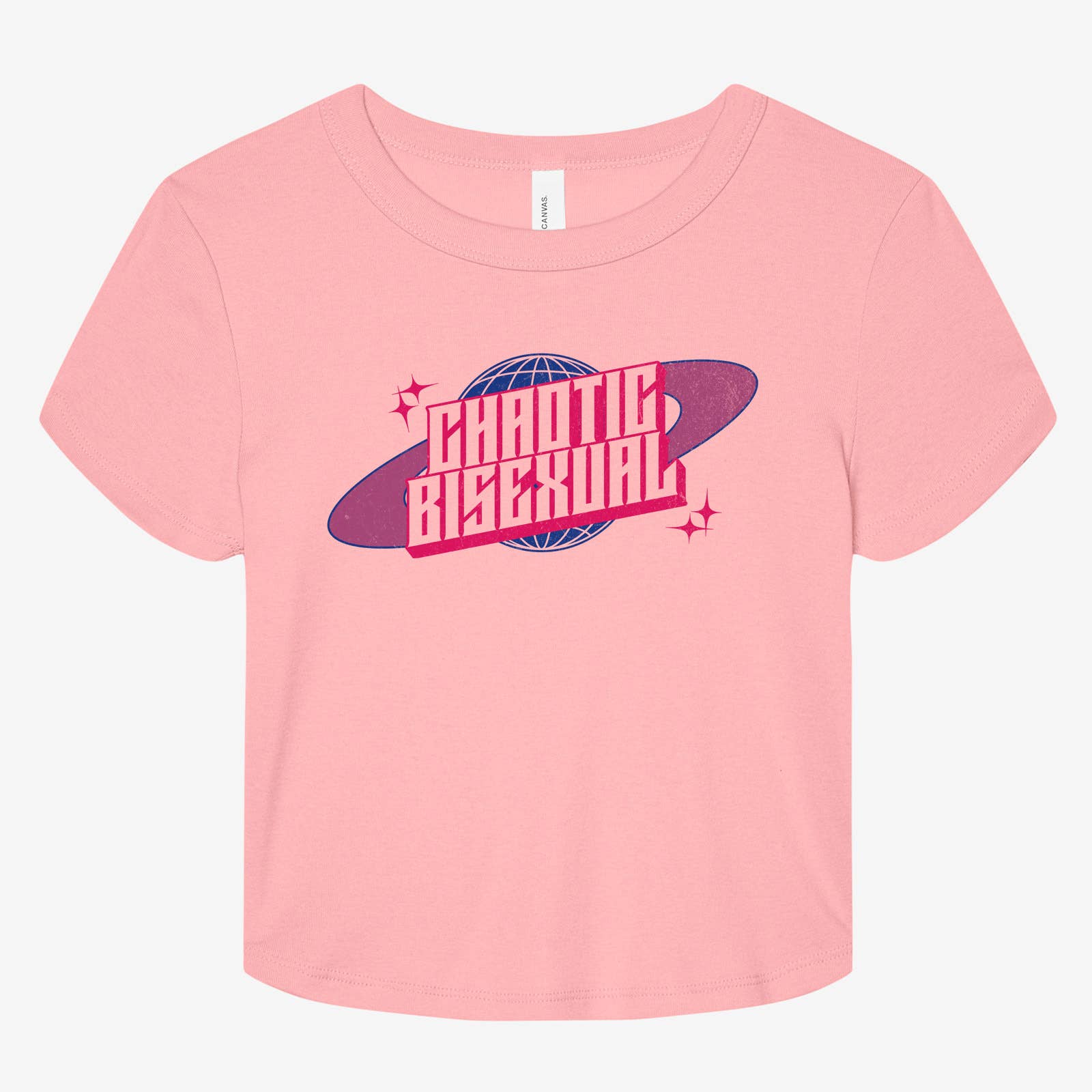 Lucky Luna Apparel - Wholesale Screen Printed T-Shirt - Women's - Retro Bisexual Baby Tee3
