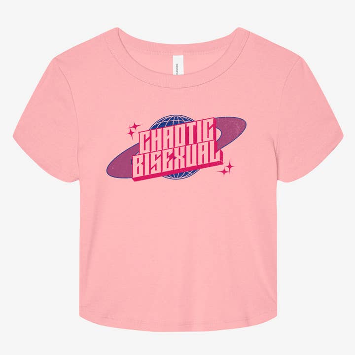 Lucky Luna Apparel - Wholesale Screen Printed T-Shirt - Women's - Retro Bisexual Baby Tee3