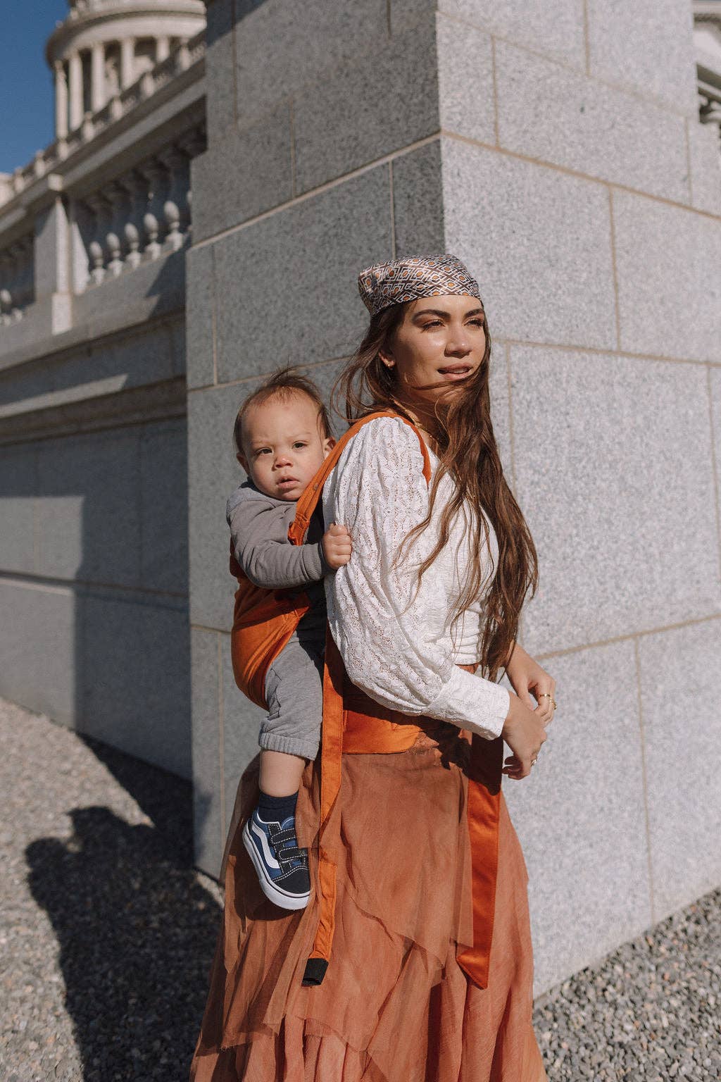 Monmar - Wholesale Baby Carrier - Rust Velvet Baby Carrier3