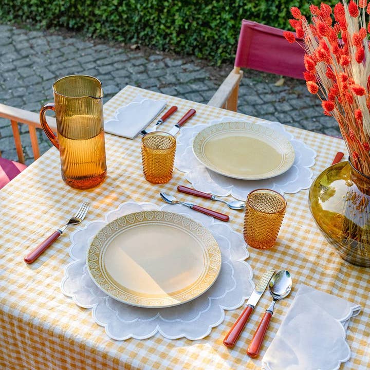 Mariaida Home - Wholesale Dinner Plate - Single Iris, Beige with White2