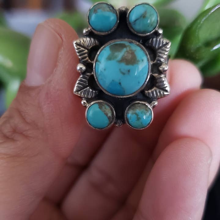 Amerikansk turkis 925 sterlingsølv ring (R-138) for engroshandel hos GTG Gems Corp