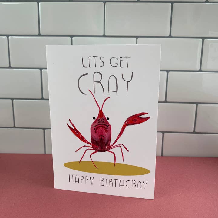 Fernandes Makes - Wholesale Birthday Card - Lets get cray, crayfish Birthday A6 Greeting Card1