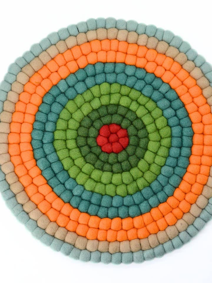 Handmade Felt Chair Pad Set - Round, Colorful Seat Mats for wholesale by Woollyfelt