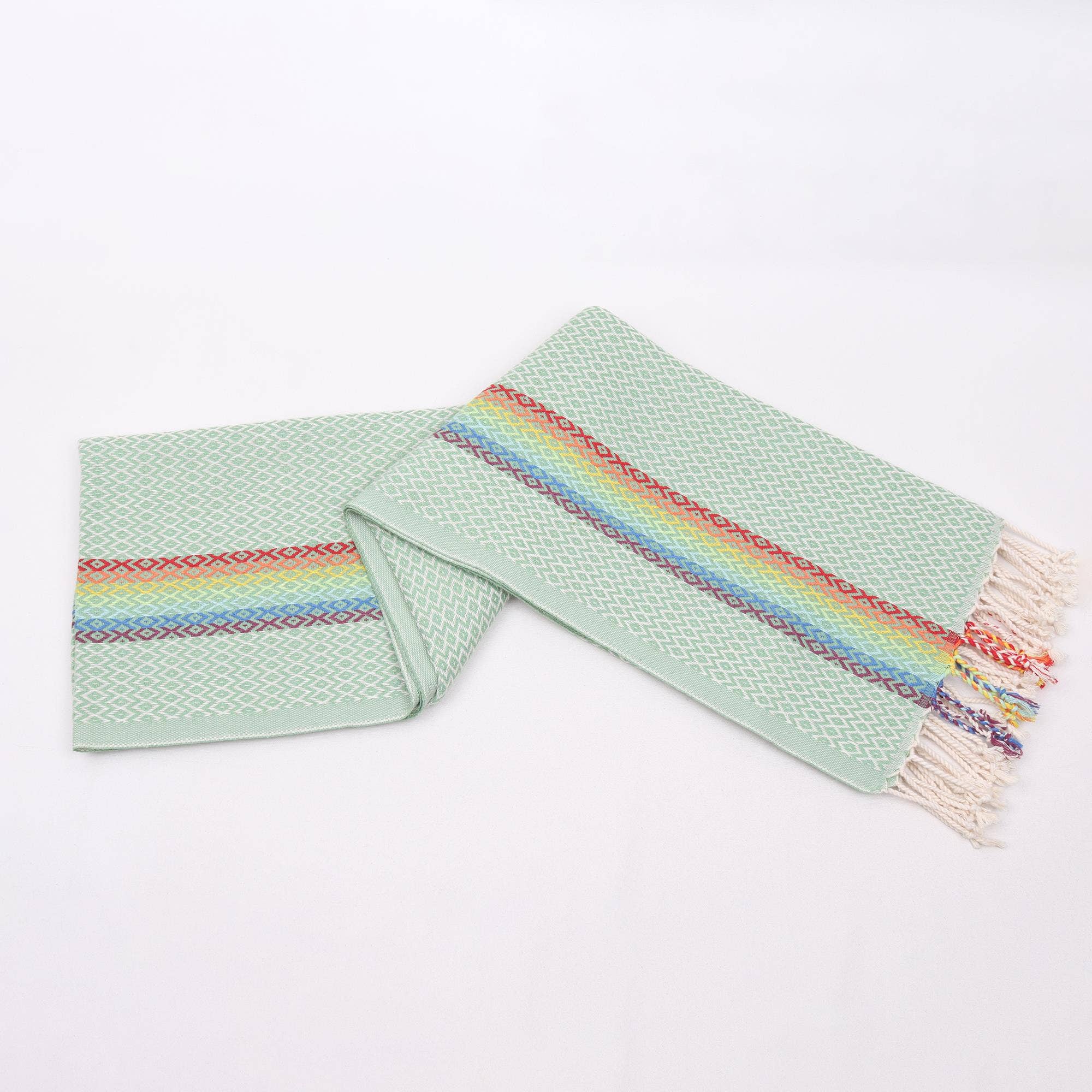 Anatolia Loom - Wholesale Beach Towel - Woven Turkish Cotton Towel with Rainbow Ethnic Detail0