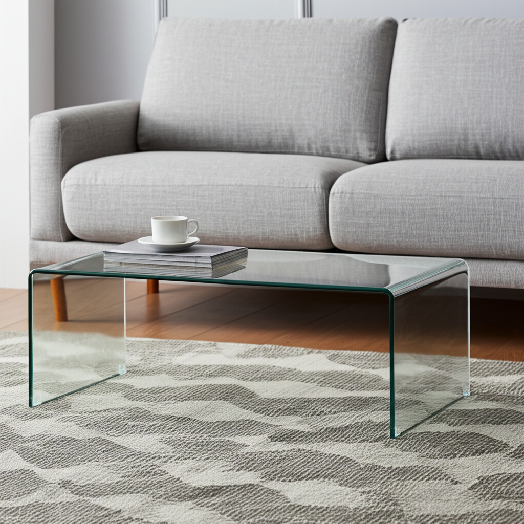 HomeRoots - Wholesale Coffee Table - 24" Clear Glass Sled Coffee Table1