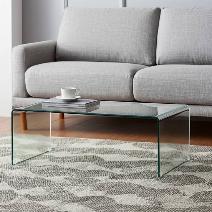 HomeRoots - Wholesale Coffee Table - 24" Clear Glass Sled Coffee Table1