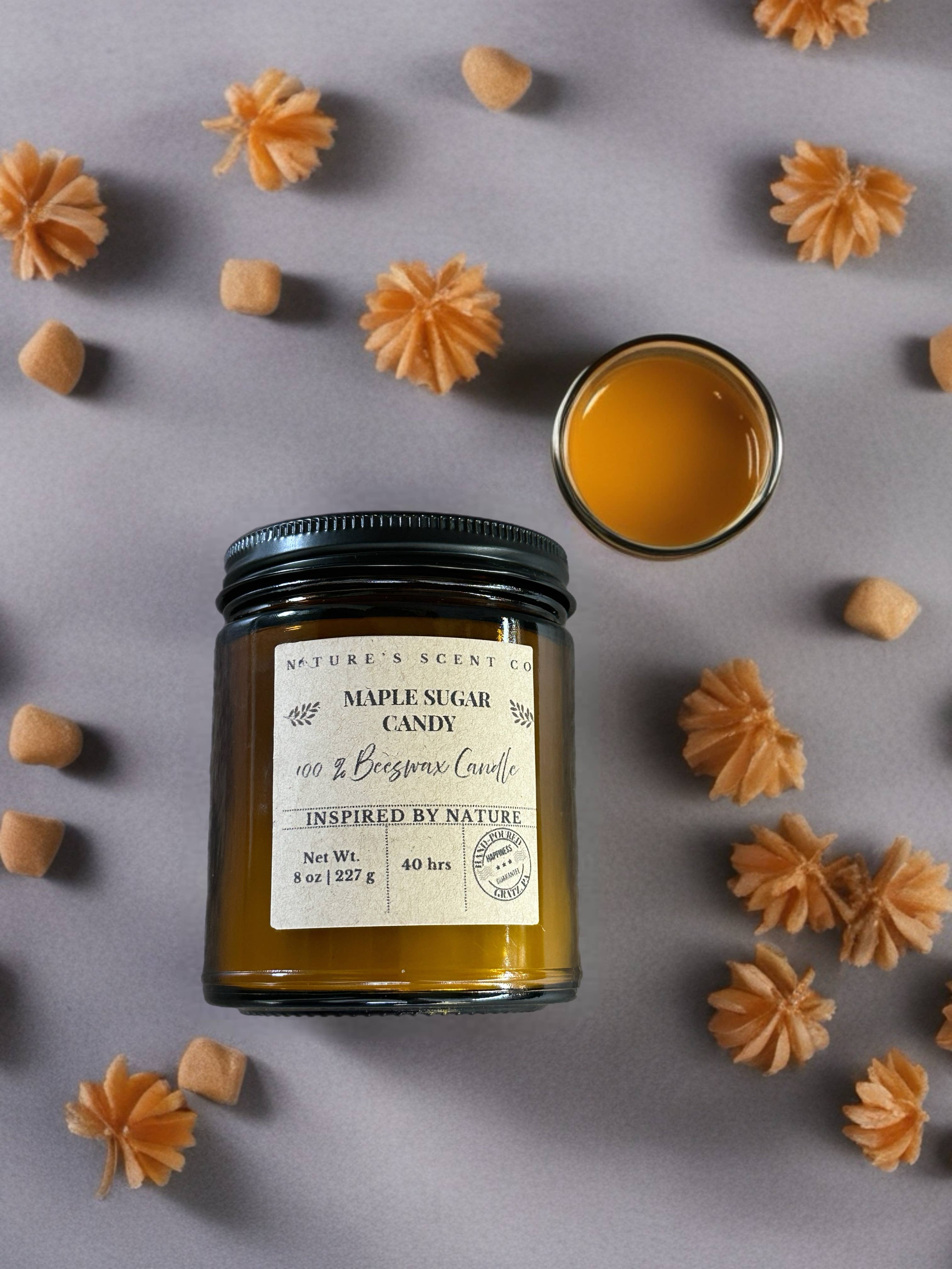 Nature’s Scent Co - Vendita all'ingrosso Candela in vasetto - Candela di cera d'api al gusto di zucchero d'acero1