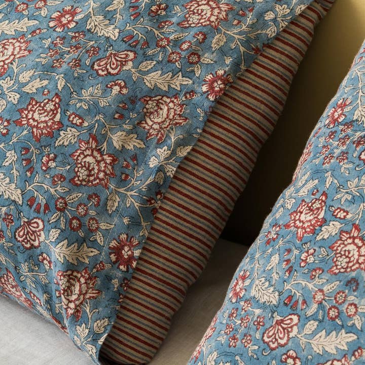 Live Linen - Wholesale Duvet Cover - Elegant Velma Block Print Linen Duvet Cover – Luxe3