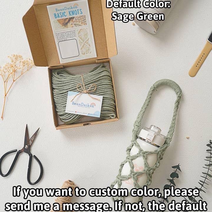BeanDaikon - Wholesale DIY Craft Kit - DIY Macrame Water Bottle Holder Craft Kit K32