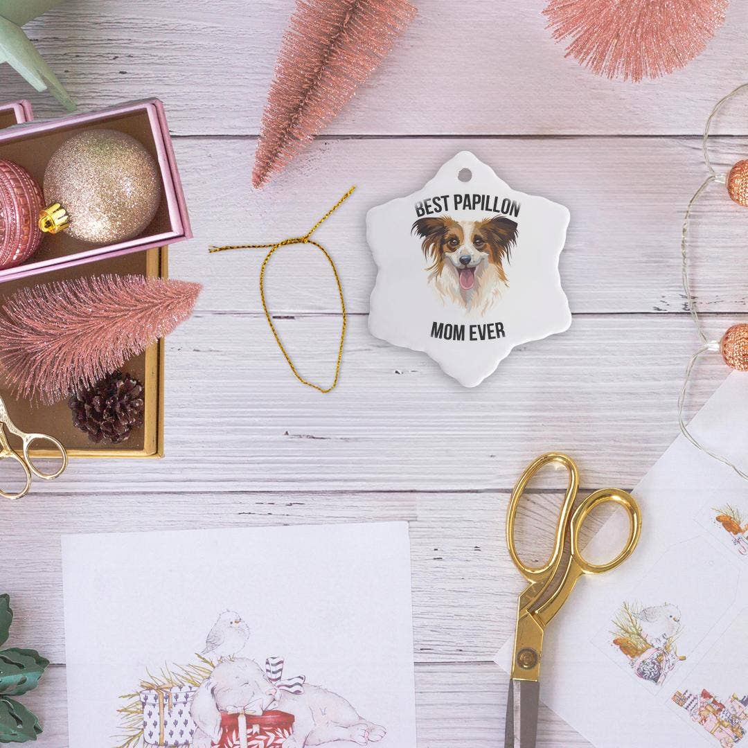 3dRose - Wholesale Ornament - 3dRose, Best Papillon Mom Ever, Ornament5