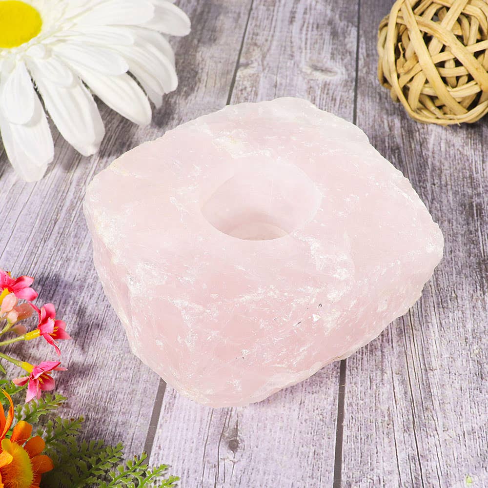 Natures Artifacts Inc - Venta al por mayor Candelabros - Portavelas de cuarzo rosa3