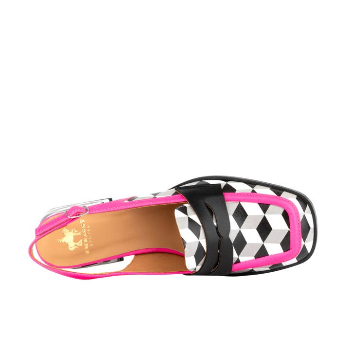 Embassy London - Wholesale Sandals - Women's - Diana - Black & White Cubics5