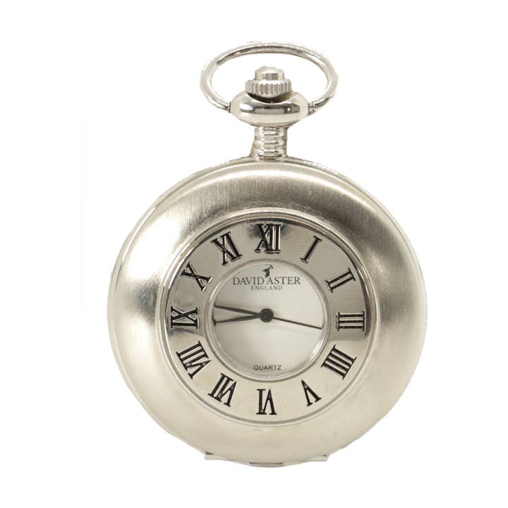Dalaco - incorporating David Aster - Wholesale Pocket Watch - Men's - Silver & White Quartz Half Hunter Pocket Watch1