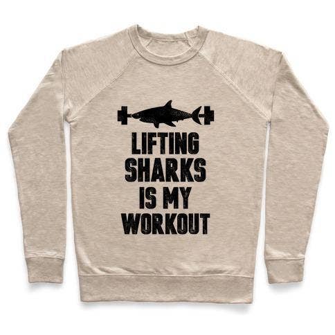True Modern - Wholesale Graphic Sweatshirt - Unisex - LIFTING SHARKS IS MY WORKOUT CREWNECK SWEATSHIRT