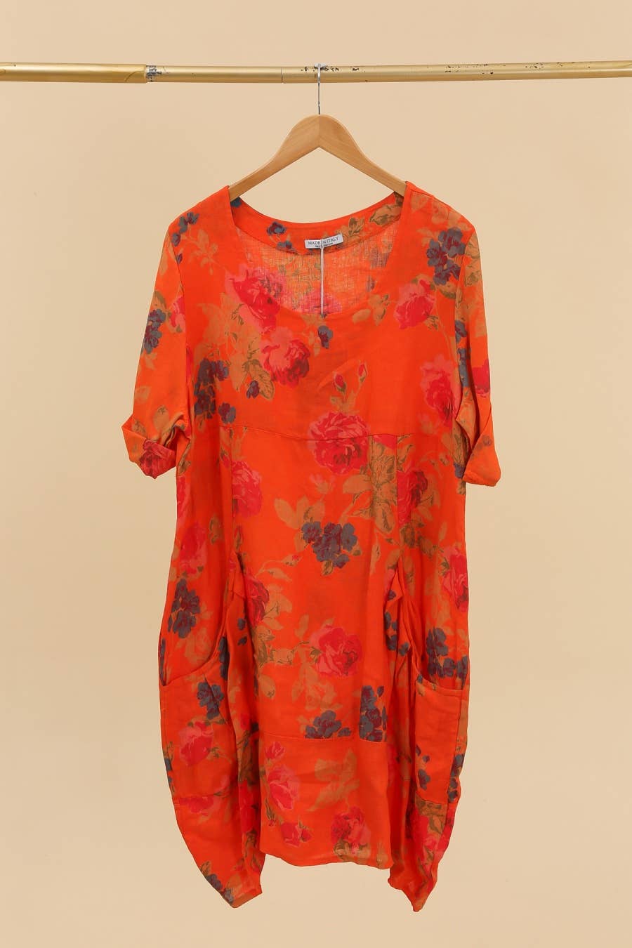 la maison des fibres naturelles – wholesale Klänning - Dam – Klänning i 100 % linne med blommönster 32407