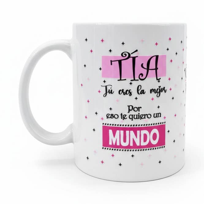 Caneca "Tia, tu és a melhor" por atacado de Happy Vibes