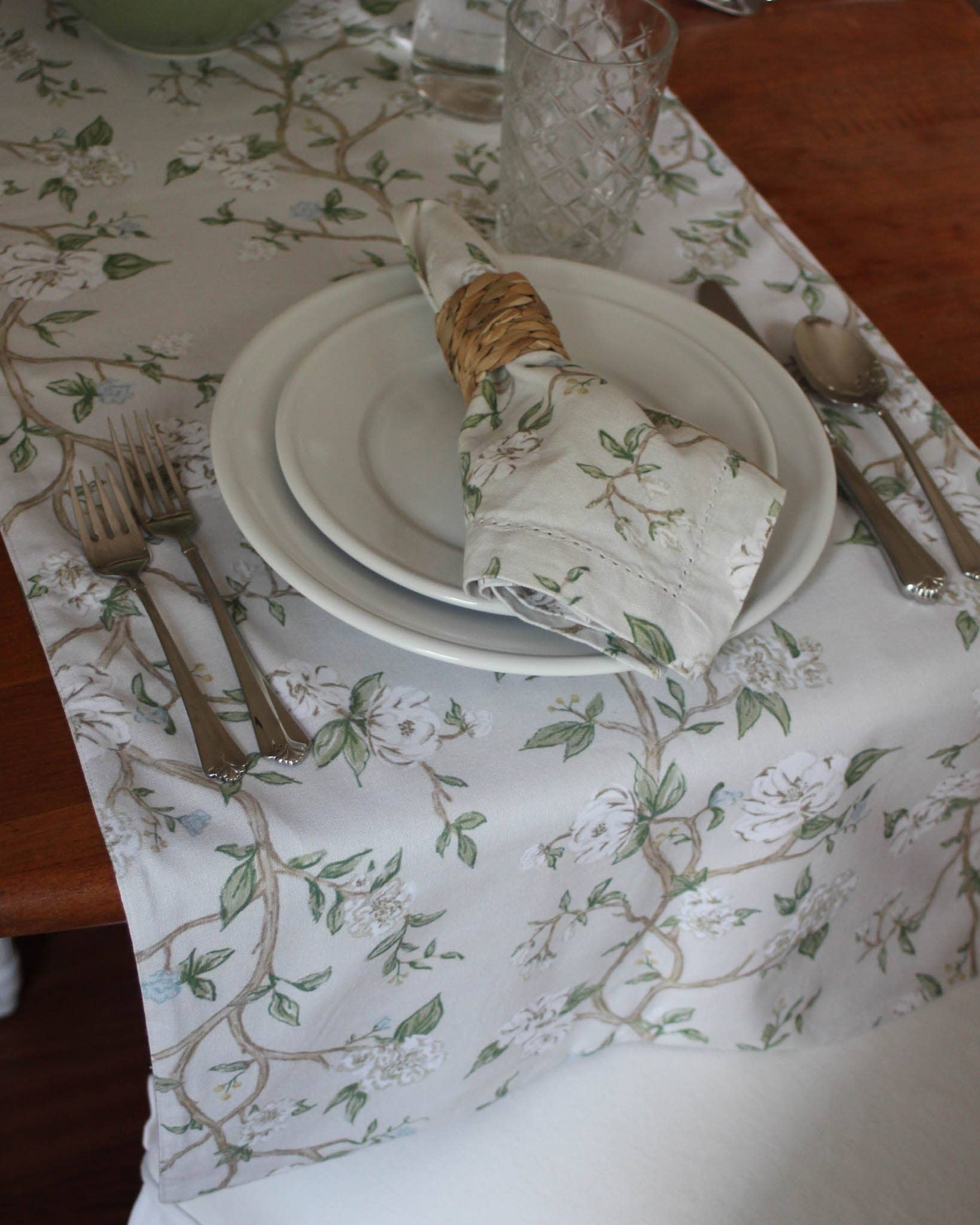 Camellia Floral Dinner Napkins, Set of Four  for wholesale on Faire8