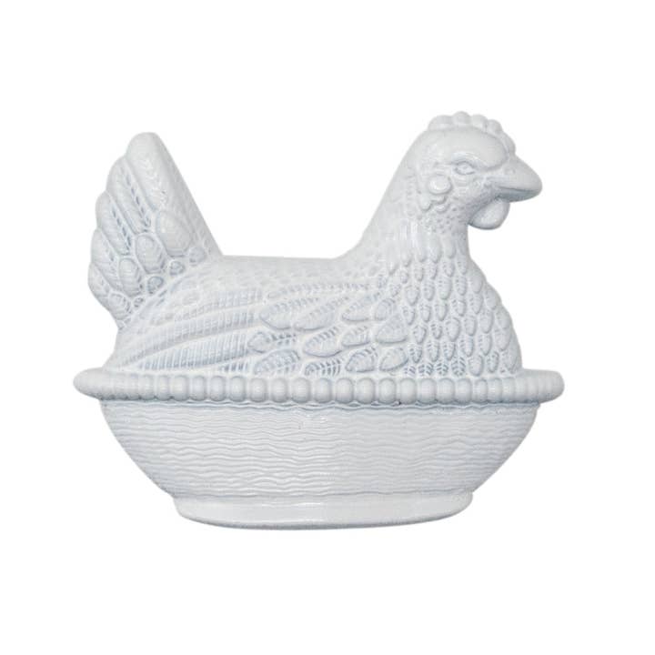 Alfinete Antigo de Galinha em Porcelana Branca por atacado de Little Shop of Pins