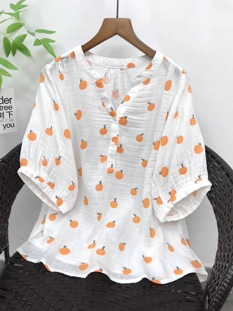 Whisper Mint – Engroshandel Bluse - Dame – Bomuldsgaspulloverskjorte med prikket mønster7