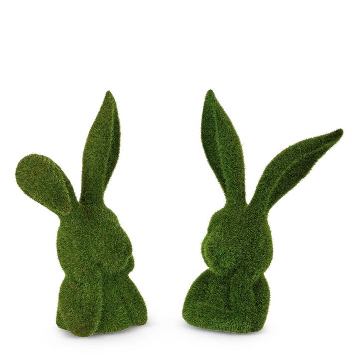 10″ Moss Thinking Rabbit – Spring Garden Décor for wholesale by RC Home Decor