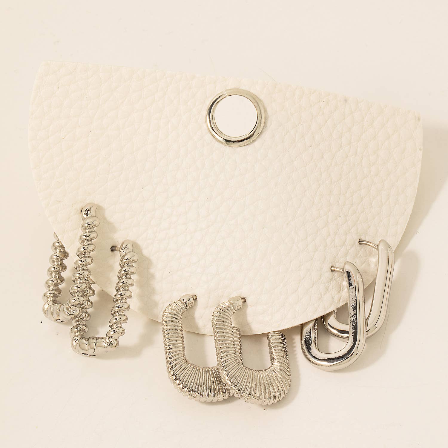 Fame Accessories – Conjunto de joias por atacado – Conjunto de Brincos Misto de Arco Retangulares2