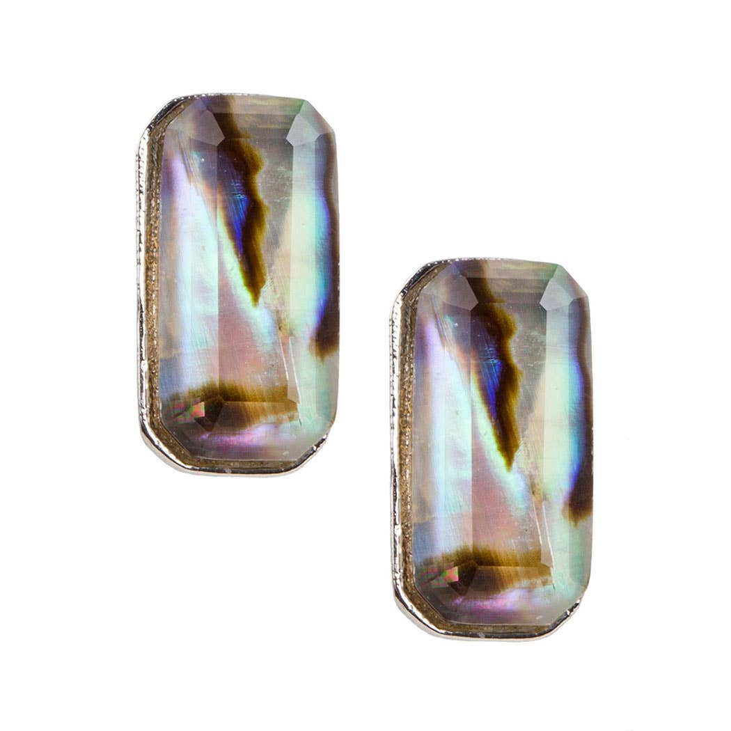 SAACHI – wholesale Stud/post earrings – Prism Baguette Pearl Gemstone Mini Stud Earring6