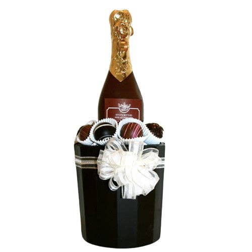 Seau à champagne et bouteille pour la vente par Enjou Chocolat