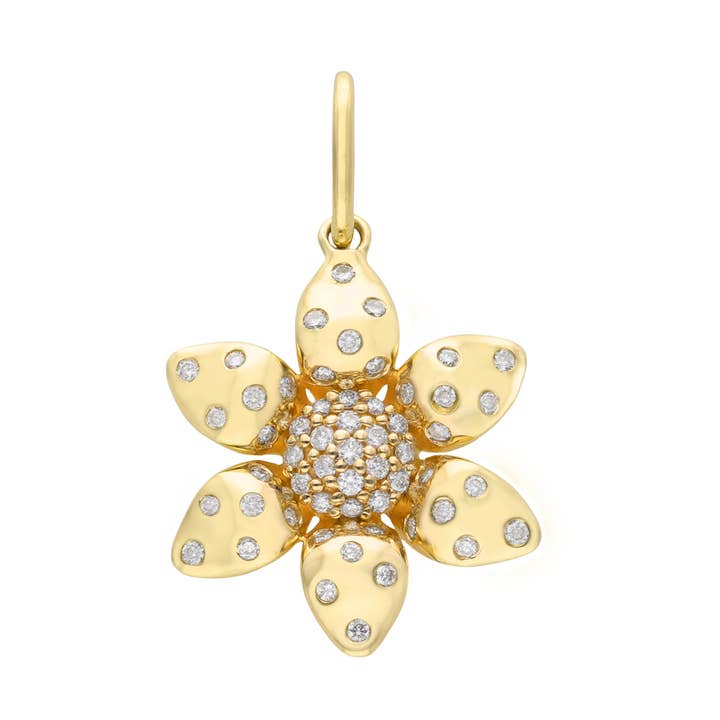 Diamant-Blumen-Anhänger für den Großhandel von Rachel Reid Jewelry