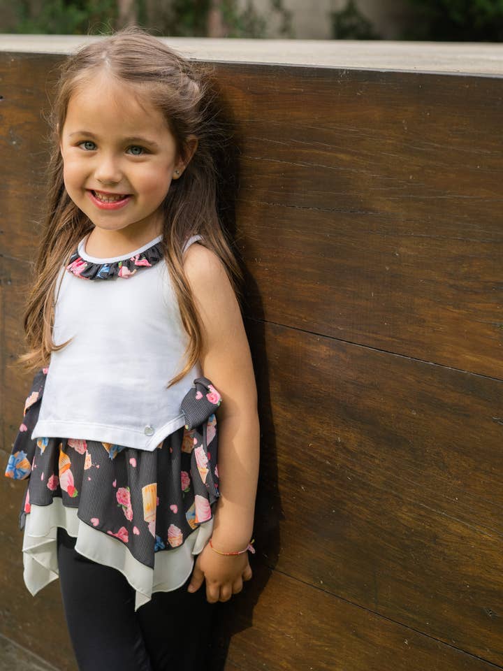 SCHWARZ PS23S005006/A - Schwarze Leggings mit farbigen Cupcakes für den Großhandel auf Faire1