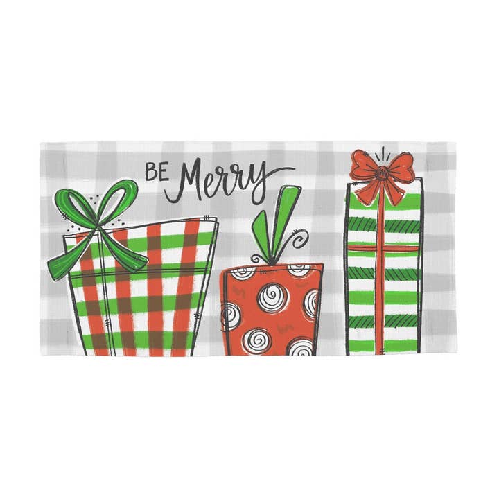 Be Merry Presents Pillow Swap for wholesale by LuckyBird Apparel and Home
