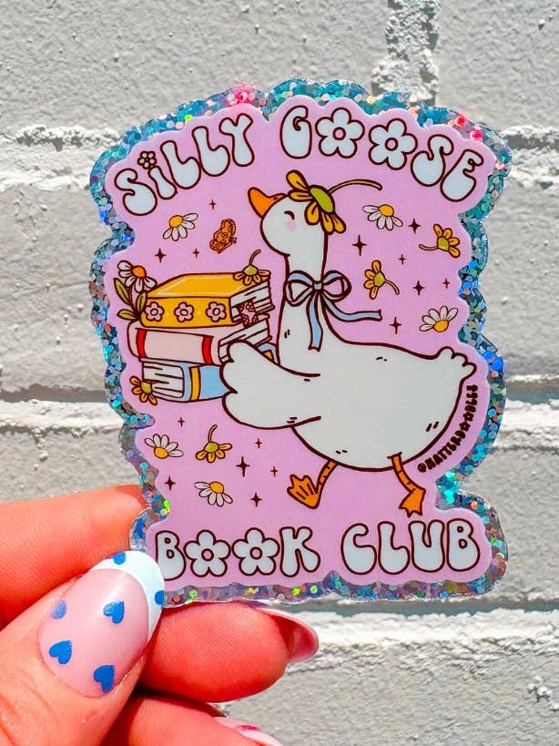 Silly Goose Book Club Silly Funny Reading Bookish Sticker for wholesale by NatterDoodle