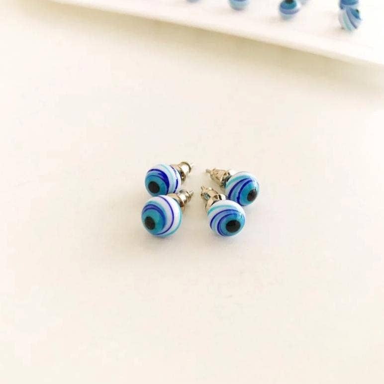 Evileyefavor - Wholesale Stud/Post Earrings - Eye Stud Earrings - Silver Finishing1