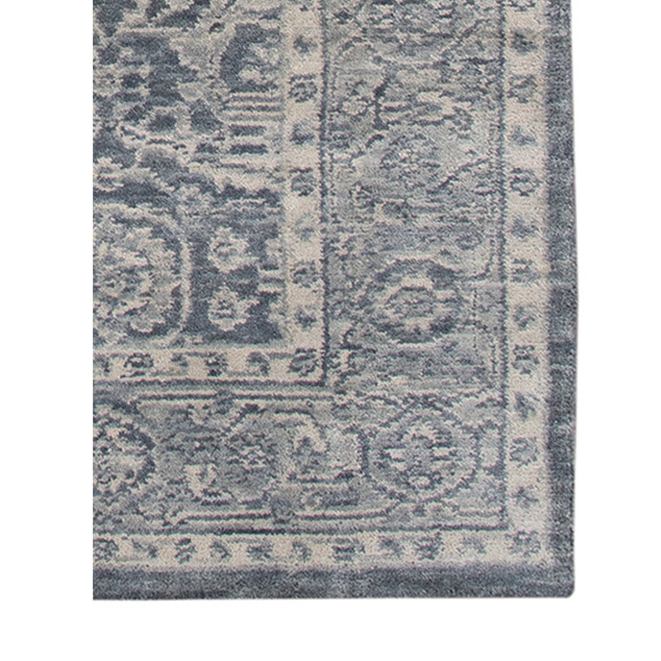 HomeRoots - Wholesale Vloerkleed - 4' x 6' Grijs en Donkergrijs Wol Medaillon Handgeweven Vloerkleed3