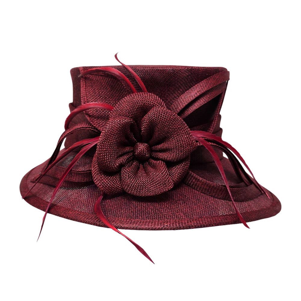 Sensibling Corp. - Wholesale Fascinator Hat - Women's - Flower Ribbon Feather Accented Sinamay Dressy Hat4