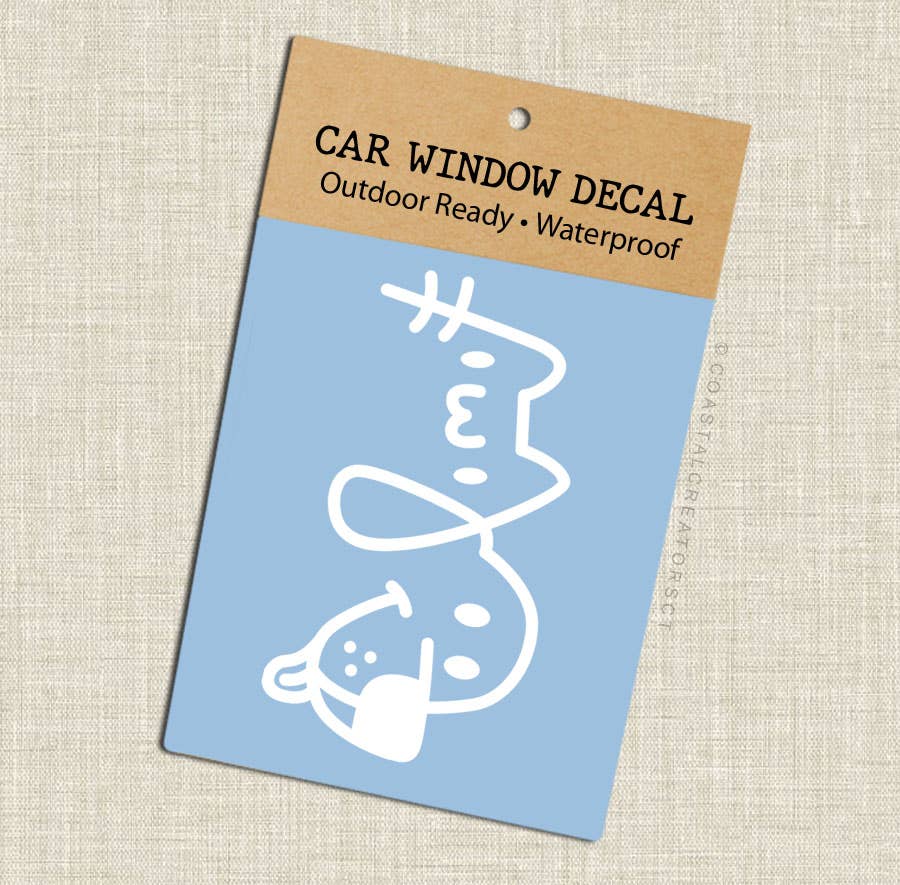 Coastal Creators of Connecticut - Wholesale Sticker - Cat and Dog Outline White Vinyl Car Window Decal (Packaged)1