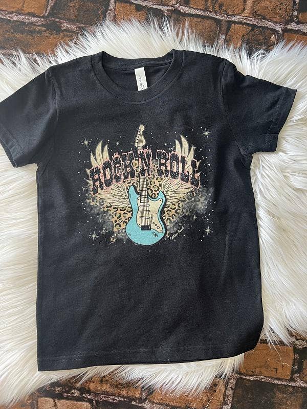 Youth Rock N Roll Leopard Tee for wholesale by Southern Swank