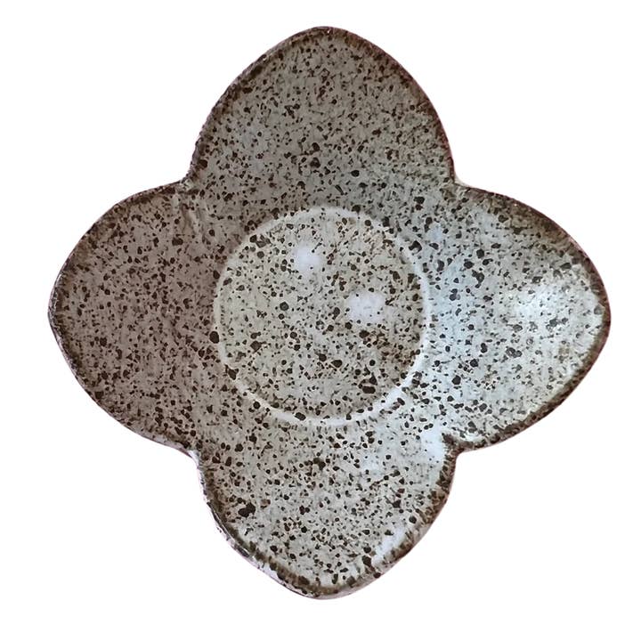 Plato para anillos Catchall, gres moteado con flores para venta al por mayor de M A N A ceramics