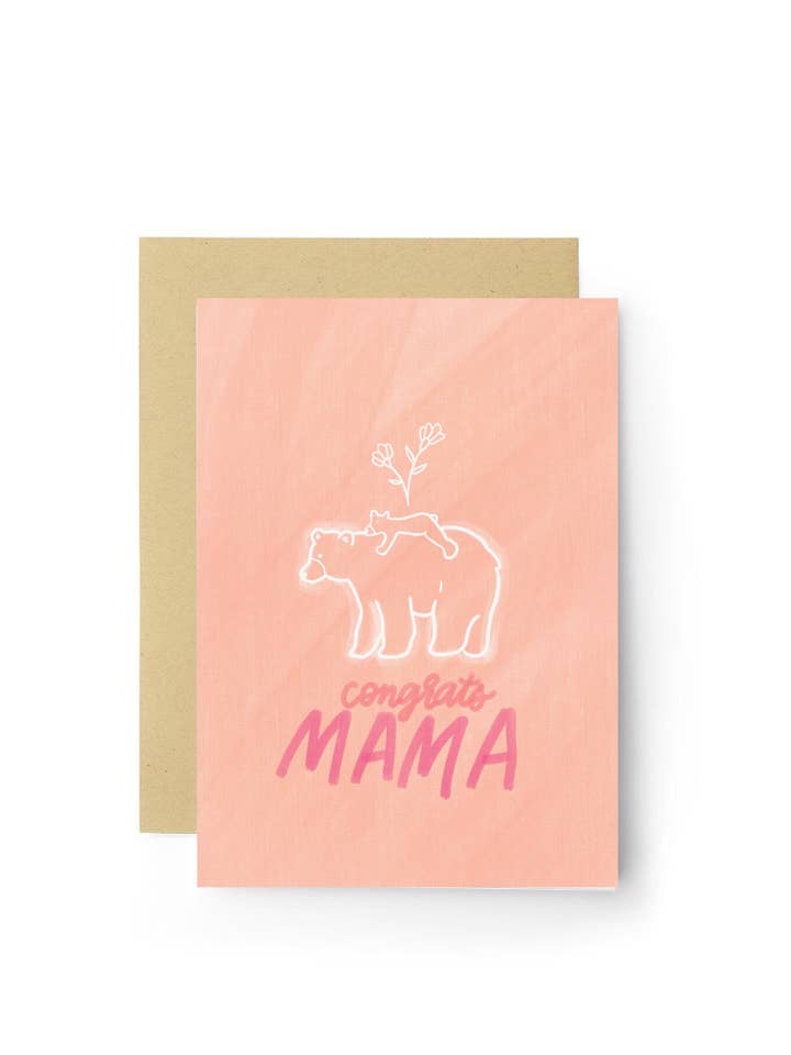 Congrats Mama Card for wholesale by Sierra McGuire Art