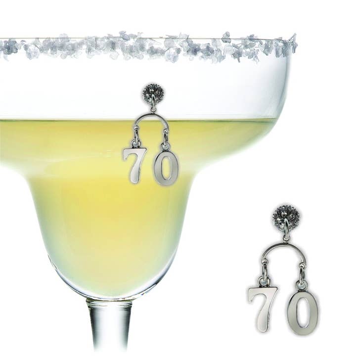 70th Birthday Charm for wholesale by Going Stemless Magnetic Cocktail Charms
