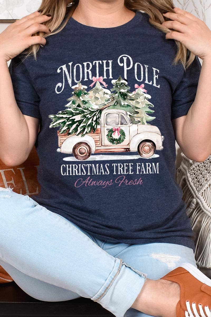 COLORBEAR – Großhandel T-Shirt (Grafikdruck) – Damen – Weihnachtsgrafik-T-Shirt Nordpol5