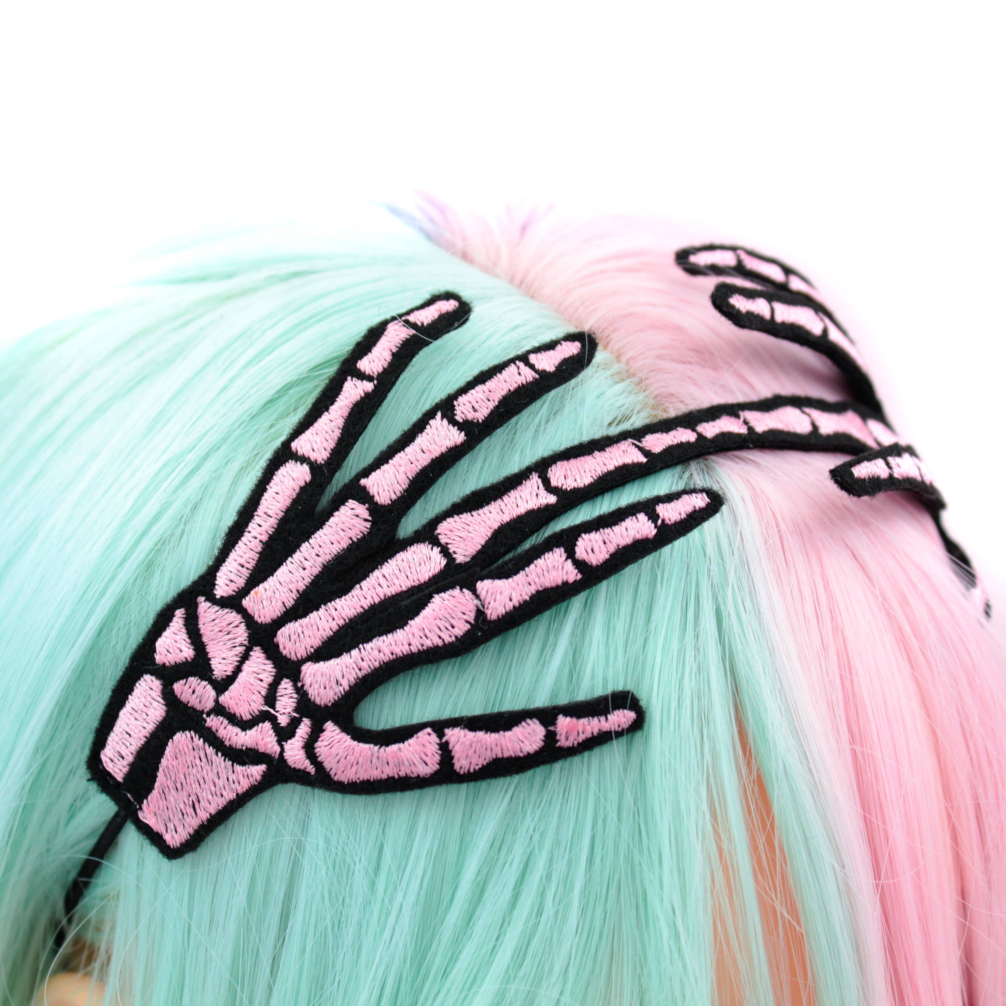 Kawaii Hair Candy - Wholesale Fashion Headband - Women's - Embroidered Skeleton Hand Headband10