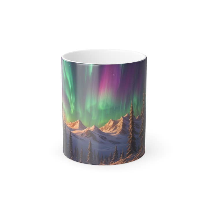 Upside Down Owl Farm - Wholesale Coffee Mug - Color Changing Mug, Northern Lights Mug - Heat Sensitive Mug