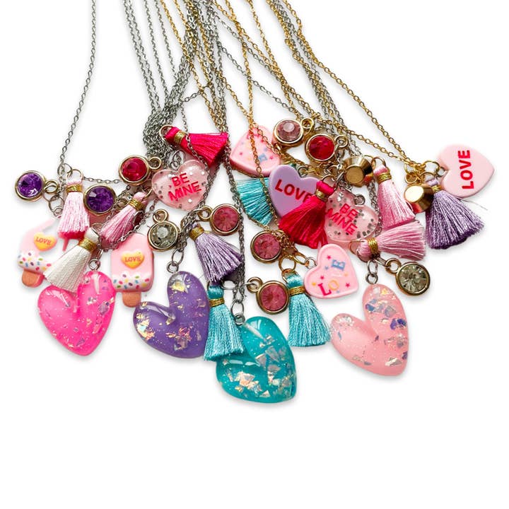 40,6 cm lange Halskette — Sparkle Hearts für den Großhandel von Shantiques Mini Creations