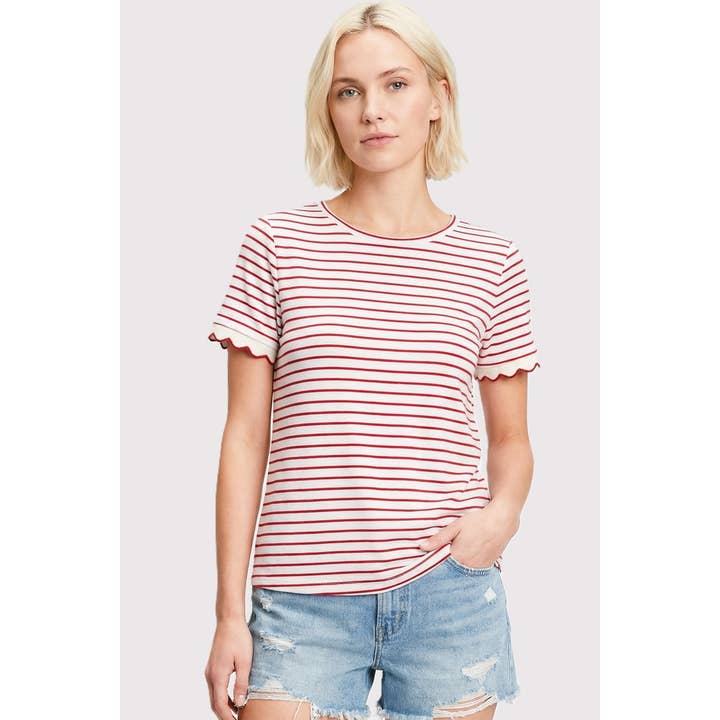 TOP DE MANGAS CON DOBLADILLO DE VIEIRA para venta al por mayor de STACCATO