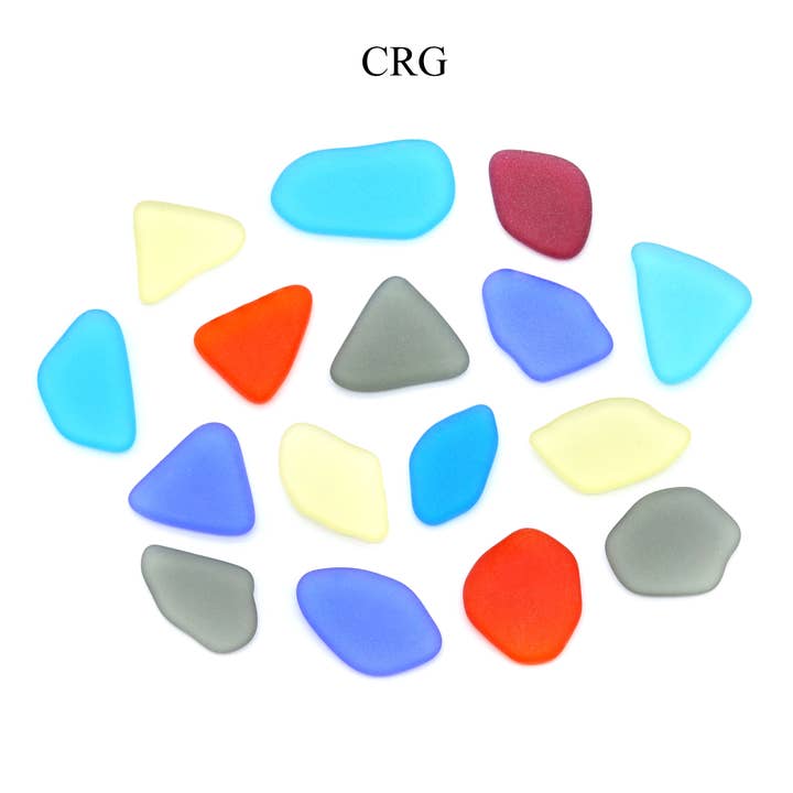CRG Exclusive - 5 Piece Lot / Multicolored Sea Glass Mix / .5" - 1" Avg for wholesale by Crystal River Gems LLC