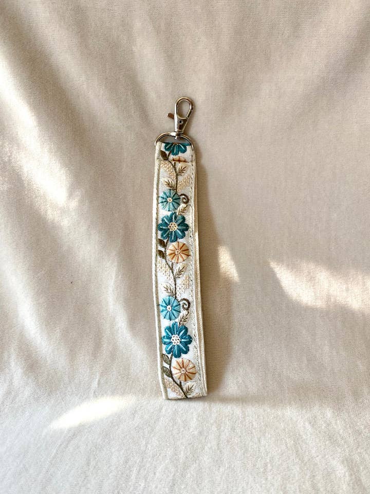 Handmade Phone Cord/Bag Charm/Long Keychain - Blue for wholesale by Temple of Treasure