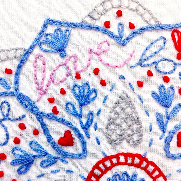 Penguin & Fish - Vente Accessoire de broderie/point de croix - Kit de broderie Mandala Love 8"3